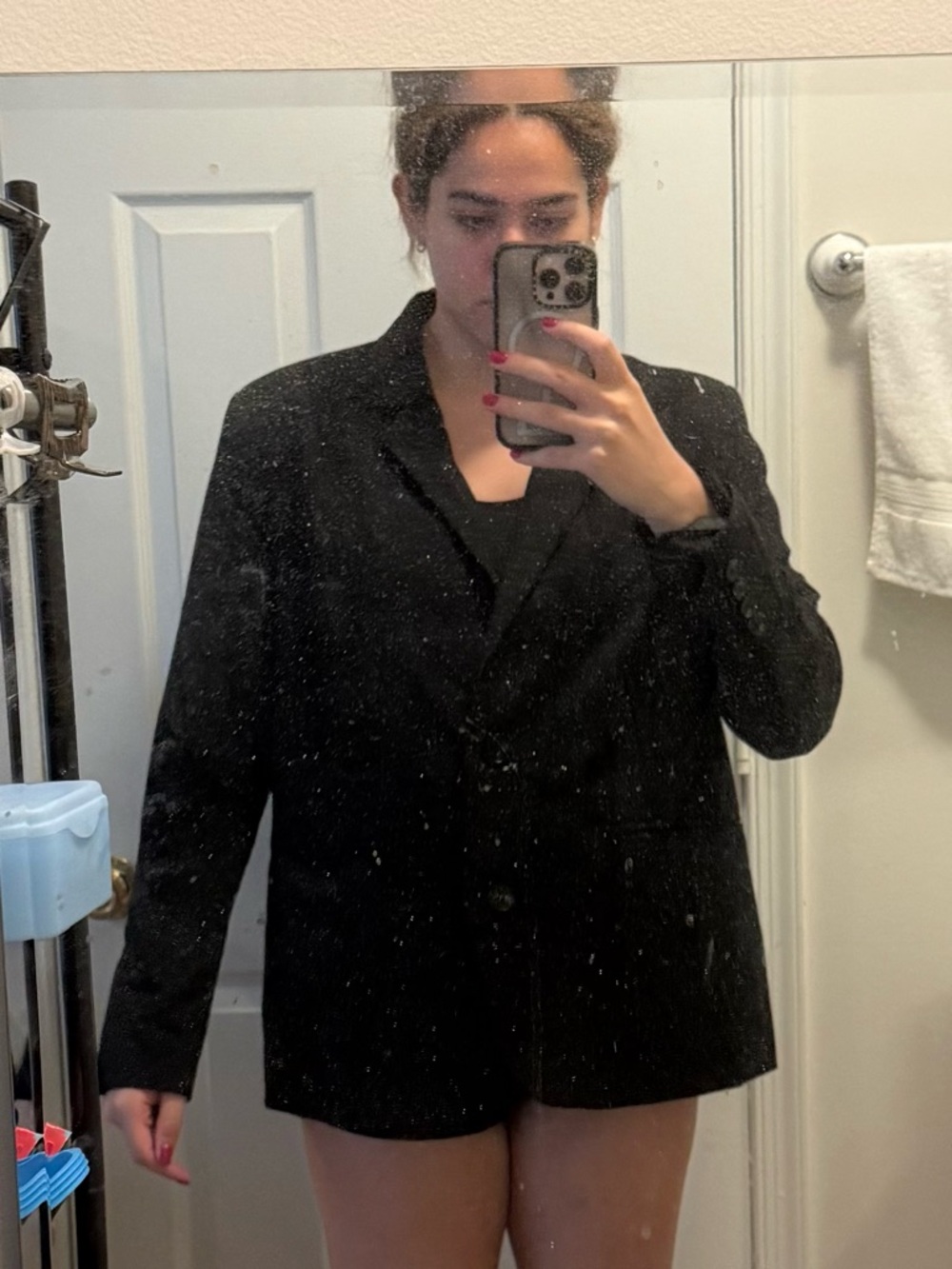 Free People Black Single-Breasted Blazer